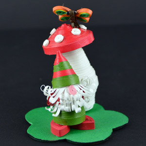 Quilled Mushroom Life Ornament