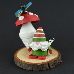 Quilled Mushroom Life Ornament